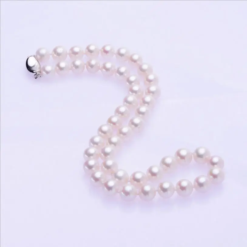 409+++ 9-10 мм почти круглый жемчужное ожерелье