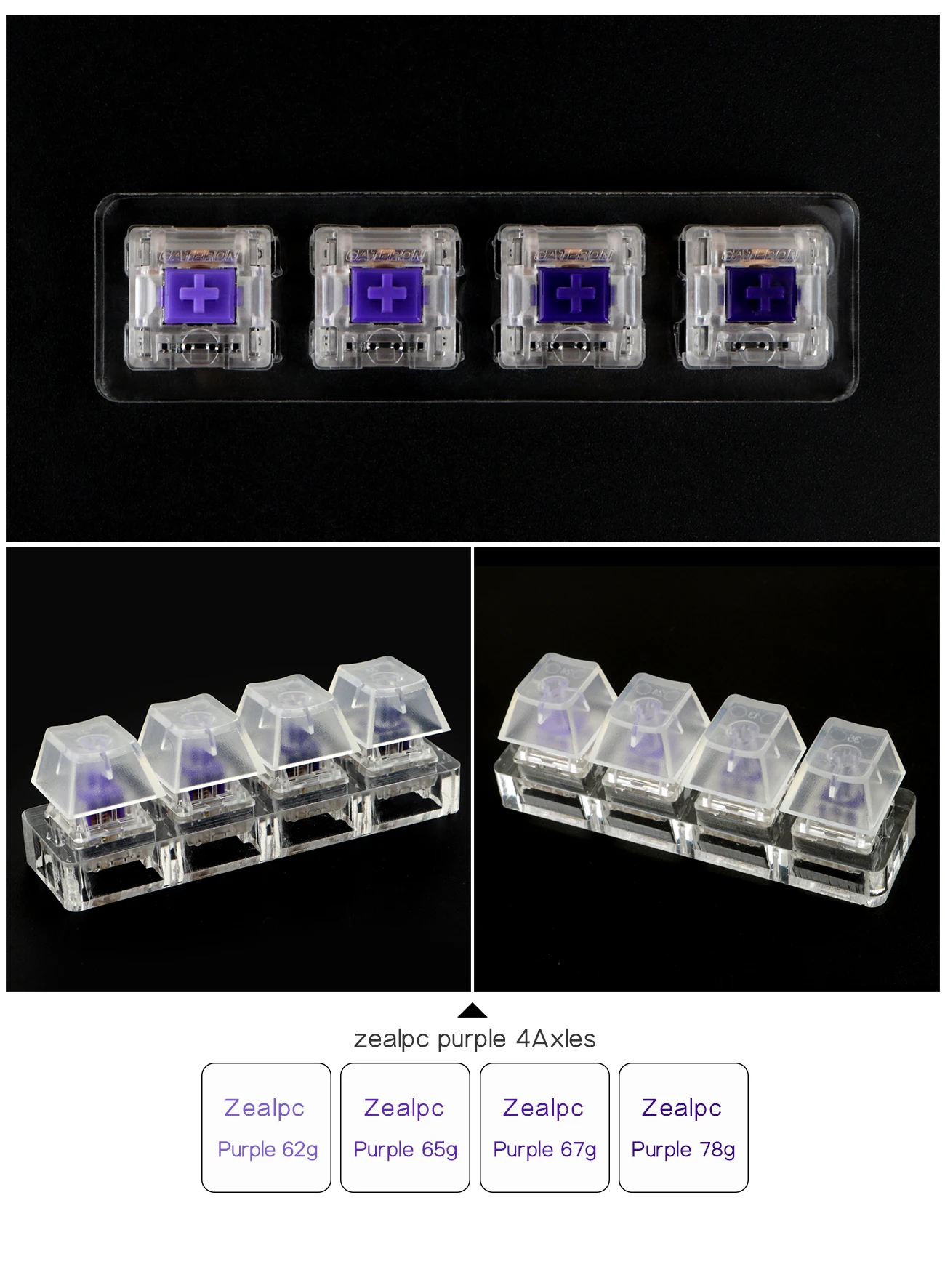 pc gaming keypad Gateron Switch Tester Experience Silent Yellow Tiffany Zeal purple Switch Mechanical Keyboard Switch best mechanical keyboard for office