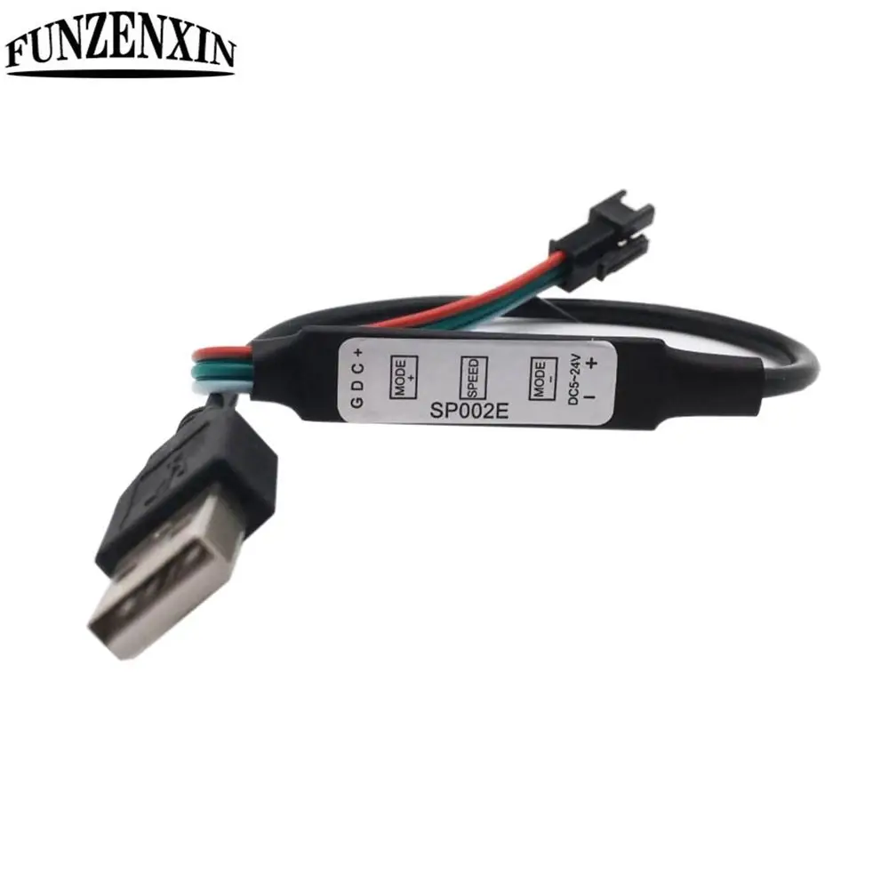

SP002E 3Key Mini DC5V USB RGB Led Controller For WS2812B WS2812 Dream Color Led Pixel Strip Module JQ