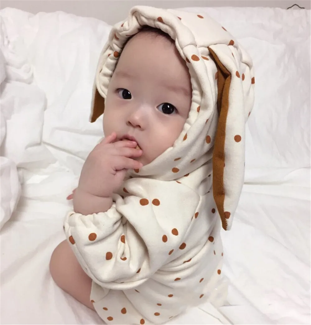 LILIGIRL боди для малышей Милая одежда для альпинизма с кроличьими ушками и бархатный свитер одежда боди из хлопка для малышей