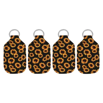 

4 Pcs 30ml Hand Sanitizer Holder Bottle Cover Key Chain