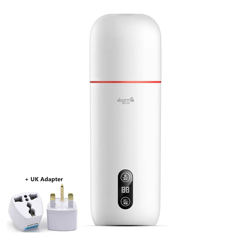 Add UK Adapter MI Mijia Deerma электрический чайник для воды 350 мл термос чашка портативная тушеная чашка температурный дисплей умный сенсорный контроль изоляционный горшок - Цвет: Add UK Adapter
