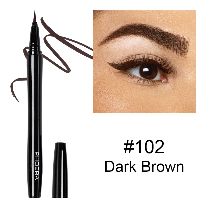 102 Dark Brown Водонепроницаемый подводка для глаз черная жидкая долговечностью красота, для макияжа глаз инструменты быстрое высыхание устойчивый к пятнам карандаш-подводка для глаз косметические 6 цветов - Цвет: 102 Dark Brown