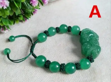 Дропшиппинг браслет Jades jadeite PIXIU ручной шнурок счастливый браслет для мужчин и женщин ювелирные изделия - Окраска металла: A