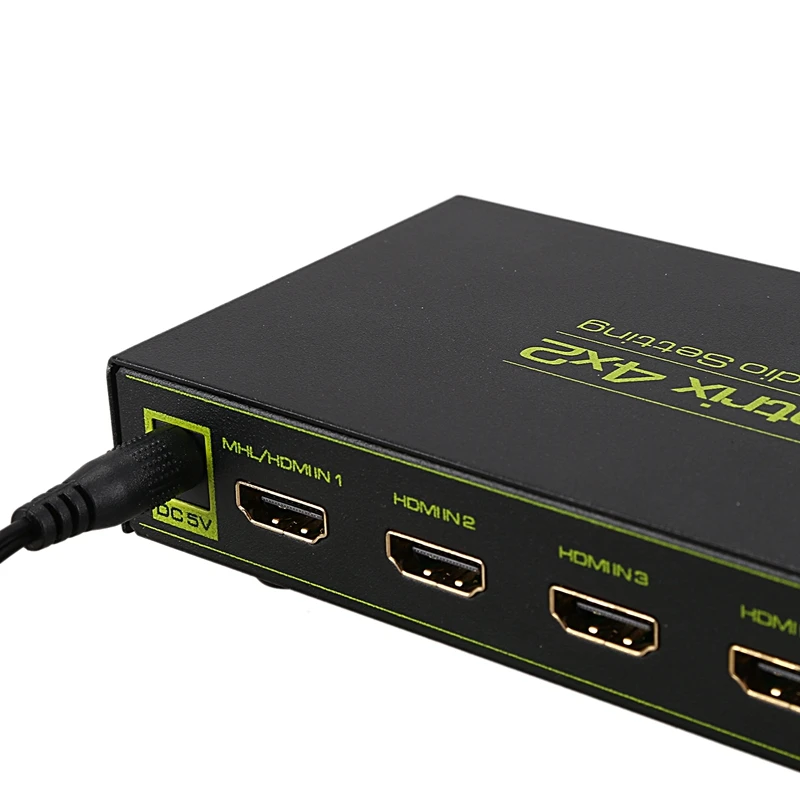 AABB-HDMI Matrix 4X2 сплиттер переключатель поддержка ARC/PIP/аудио экстрактор/EDID, True Matrix HDMI сплиттер усилитель переключателя