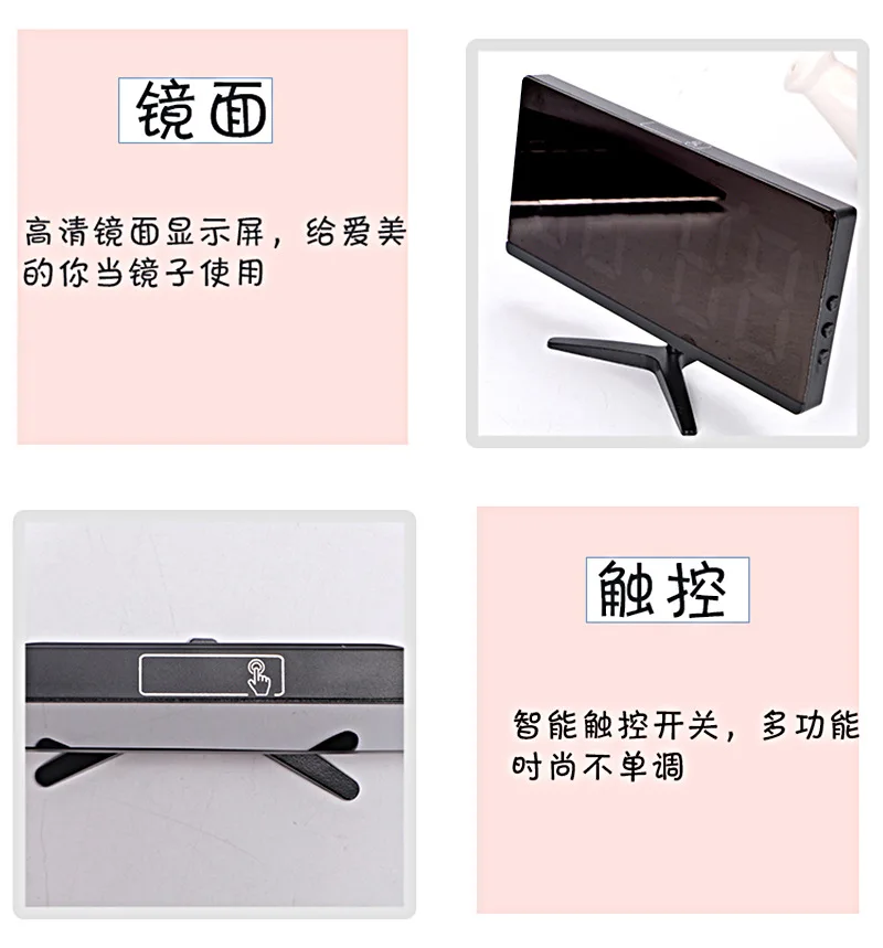 Hot Sales New Style Alarm Clock TV Electronic Clock Simple Multi-functional Mirror Clock-External Power Source 6615