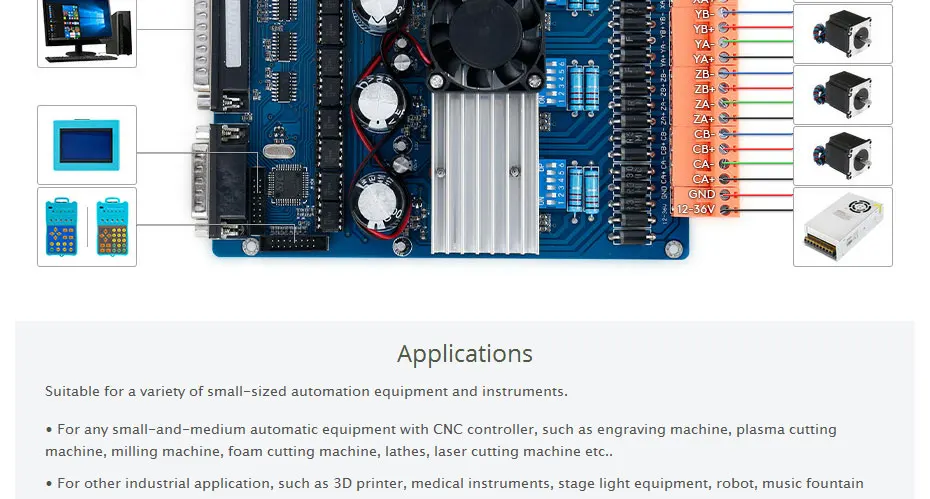 CNC Комплект с TB6600 4 набор осей профессиональная версия драйвер платы и HB мотор/PSU
