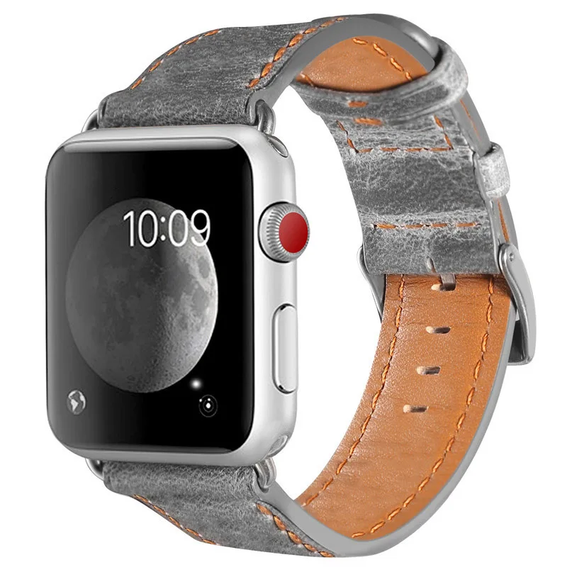 Мужской кожаный ремешок для часов iwatch 38 мм 40 мм 42 мм 44 мм мужской деловой кожаный ремешок для часов Apple Watch 5 серии