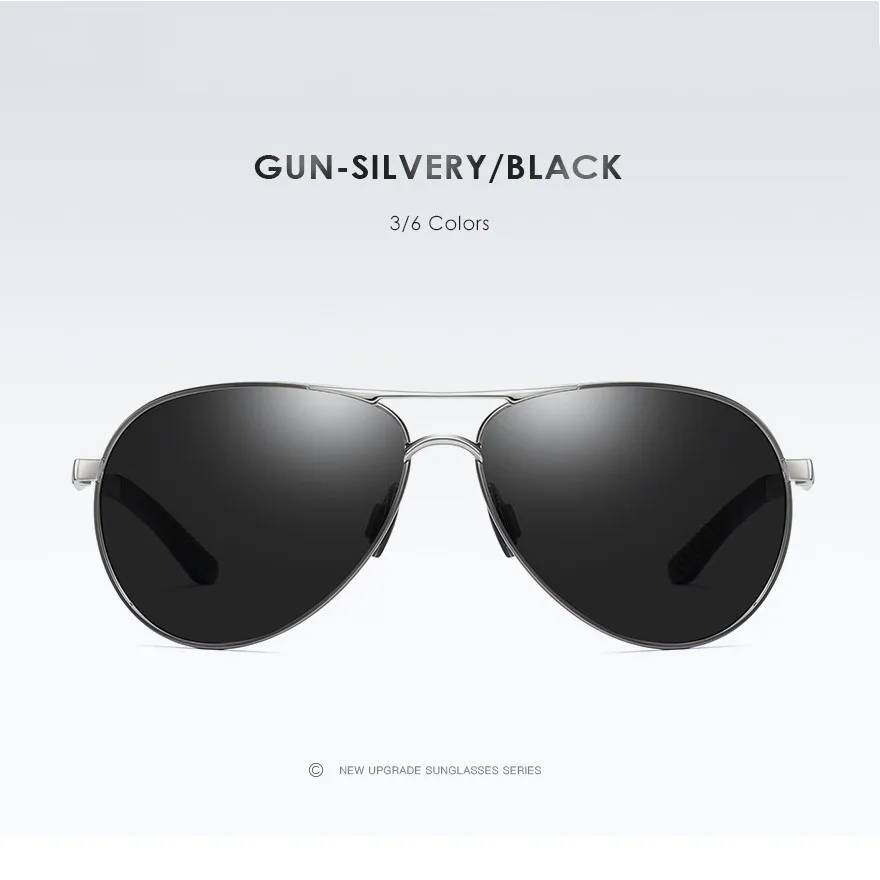 Мужские поляризационные солнцезащитные очки-авиаторы фирменный Дизайнер Пилот мужские солнцезащитные очки Gafas Oculos De Sol Masculino для мужчин - Цвет линз: gun silver grey