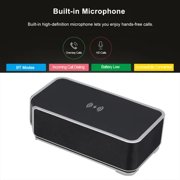 

3 in 1 Portable FM Radio /Power Bank /Alarm Clock Wireless Charging Bluetooth Subwoofer Mic TF HiFi LED Stereo Speaker