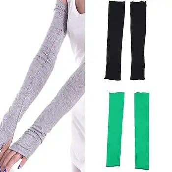 

2PCS Summer Arm Sleeves Women Men Arm Warmers Sleeves Armwarmer UV Sun Protection Cotton Long Fingerless Gloves Arm Sleeves