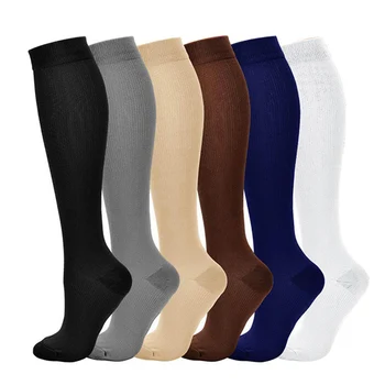 

Women long socks Fashion Color anti-venous socks Mid Nylon medias compresion Solid Cotton Socks medias balck Sexy sock