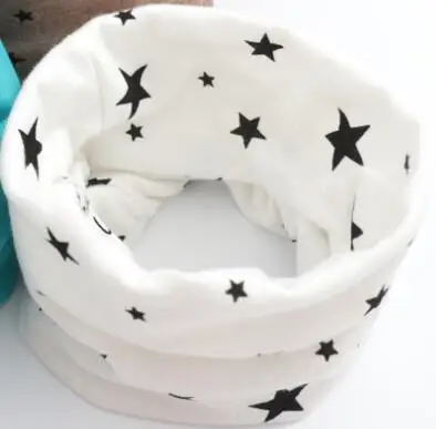 star letter white Autumn Winter Baby Scarf Warm Knitted Cotton Children Scarf Girls Scarf Toddler Scarf Neckerchief Kids Boy Neck Ring Collar - Цвет: star letter white