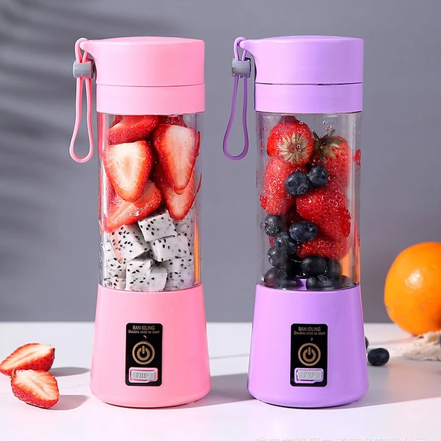 Portable Mini USB Rechargeable Electric Juicer 380ml Fruit Bottle Blender  Mixer