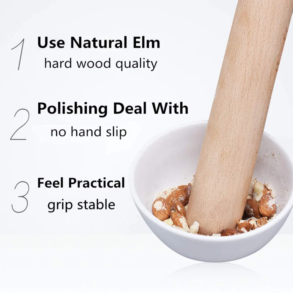 Scaled Solid Wood Rolling Pin Kitchen Baking Utensils Non-stick for Making Biscuits and Pastry Dough