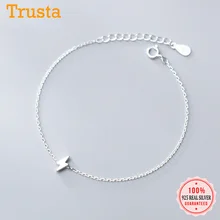 Trusta минималистский натуральная 925 пробы серебро милый мини-молнии; Каблук 16 см браслет для Для женщин девушек; подарок на день рождения DS1895