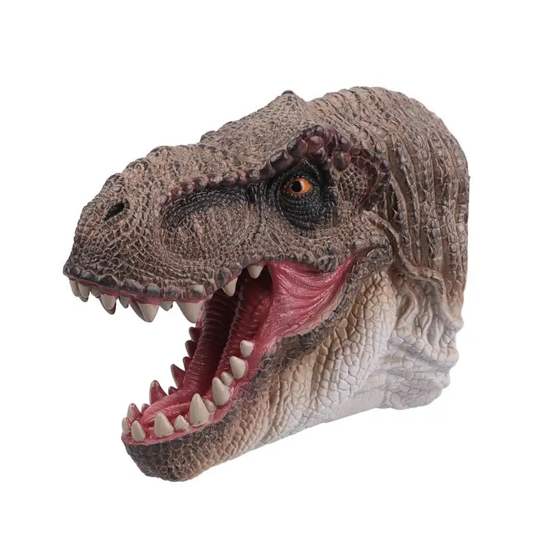 Tyrannosaurus Реалистичная мягкая голова животного ручная кукла динозавр фигурка игрушки страшные ПВХ Животные хитрые перчатки игрушки для подарка вечерние шалости - Цвет: Tyrannosaurus