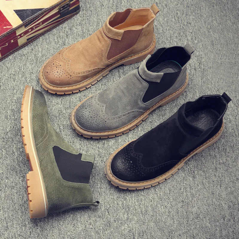 

Winter plus Wool Casual Leather Boot Fashion Men's Boot Short Boots Versatile Warm Martin Boots Model 6600-