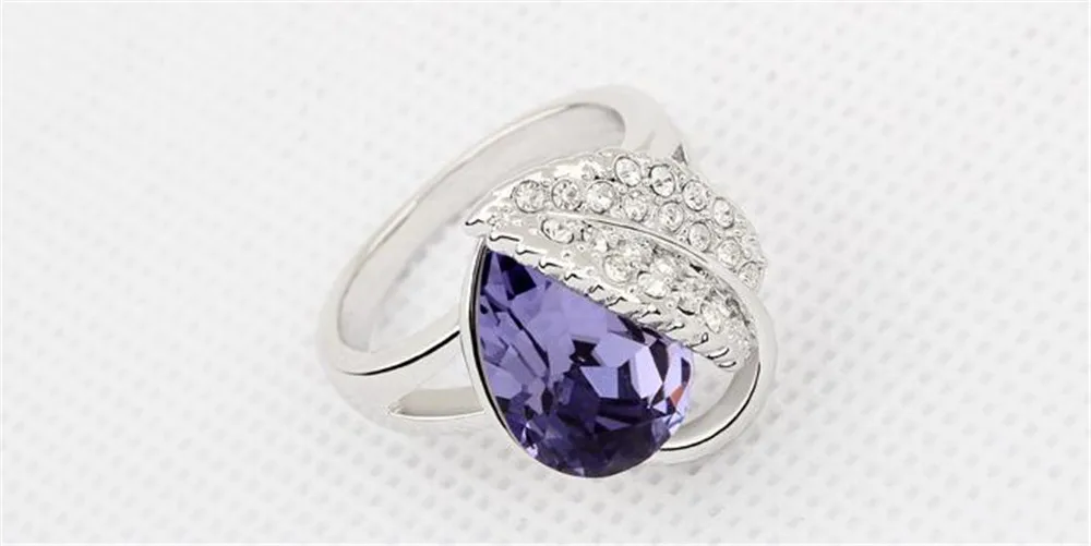 SHDEDE модные перстни Свадебные украшения для вечеринок кристаллы от Swarovski женские классические любовники Рождественский подарок аксессуары-5865