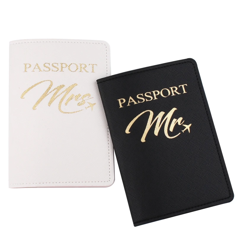 Zoukane MR MRS Cross Pattern Passport Cover Luggage Tag Couple wedding Passport Cover Case set Letter Travel Holder CH27LT46