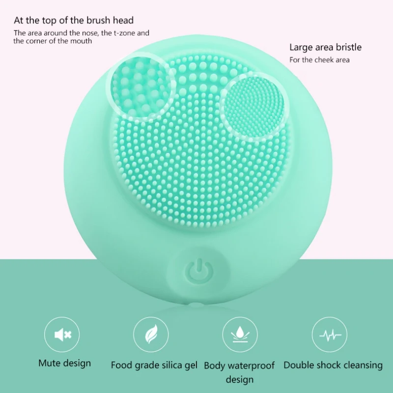 

Electric Silicone Face Cleaning Brush Deep Cleaning Soft Face Brush Tool Clean Pores Exfoliating Blackhead Remover Firming Skin