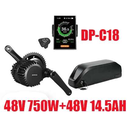 48V750WC1848V14.5AH Фара для электровелосипеда в мотор 48В 750 Вт Bafang Электрический велосипед Mid приводной двигатель с Батарея 48V 52 V 13/14. 5/17. 5ah Электрический велосипед Conversion Kit - Цвет: 48V750WC1848V14.5AH