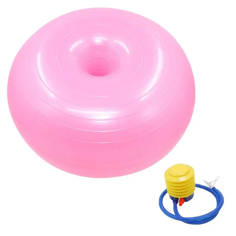 Мяч для йоги пончик тренажер стабильный мяч для занятий йогой, фитнесом оборудование учебное пособие для занятий в тренажерном зале офиса никаких вредных светильник Вес - Цвет: Pink