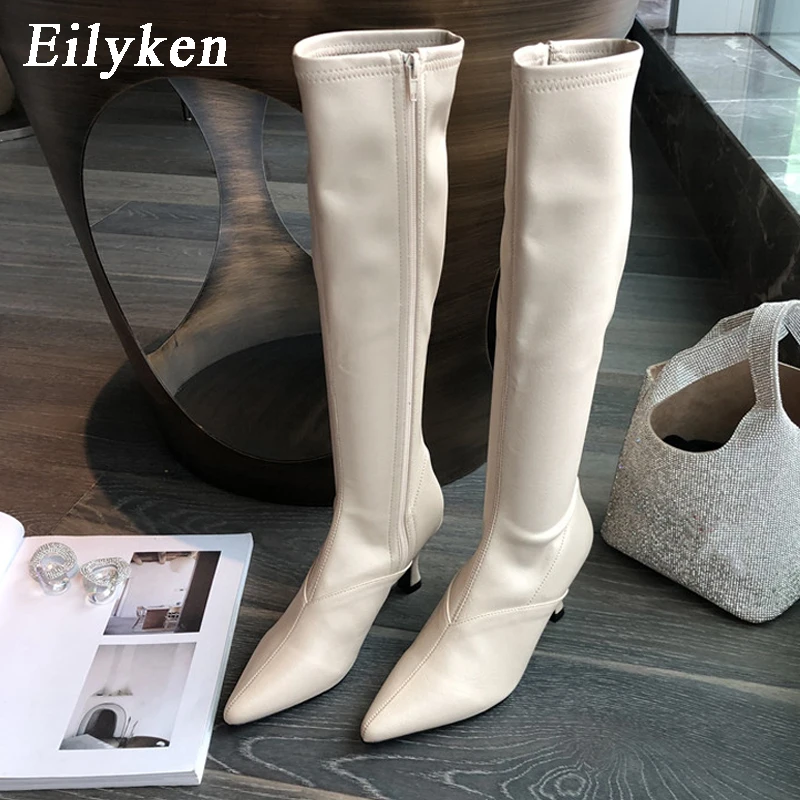 Eilyken/Коллекция 2021 года Женские сапоги до колена на высоком каблуке для верховой