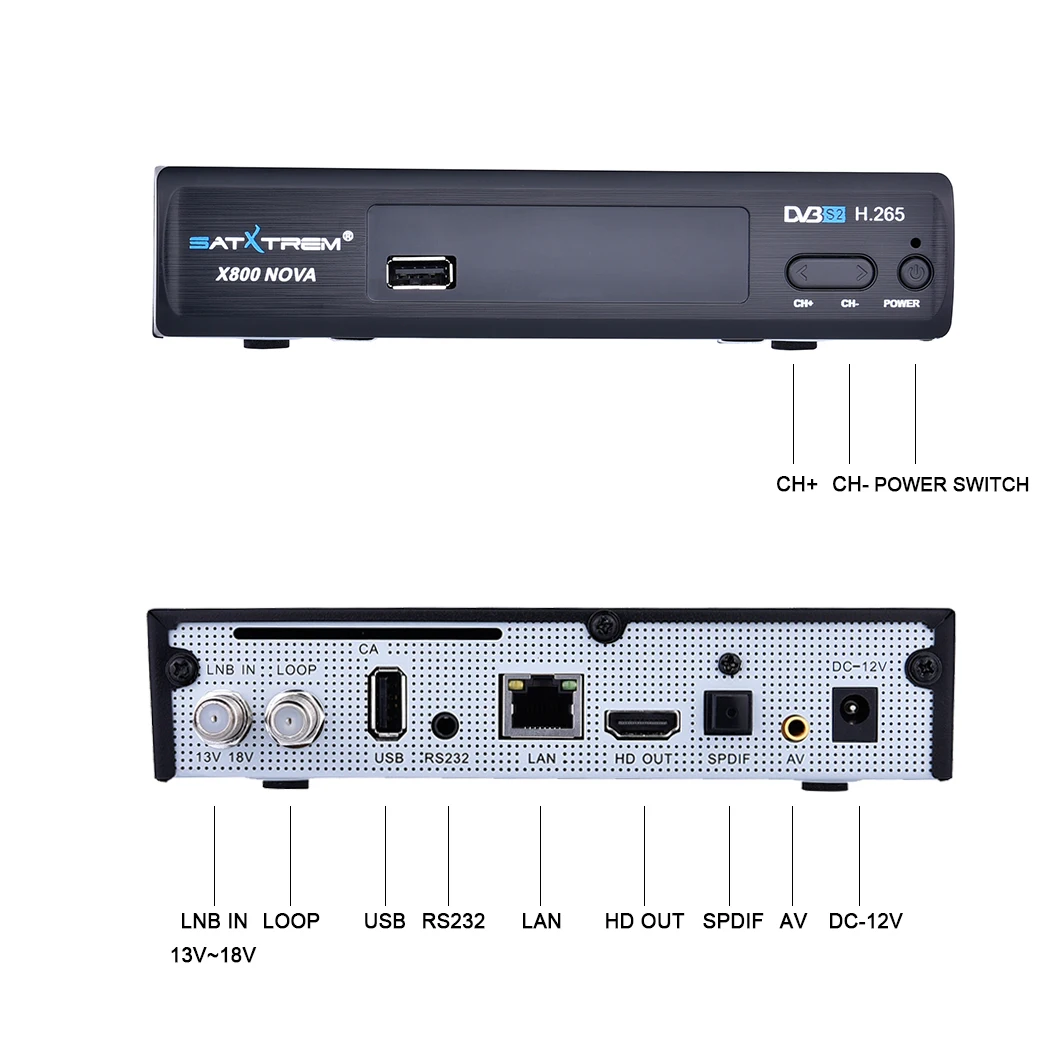 Satxtrem X800 Nova спутниковый ресивер Цифровое телевидение DVB S2 IKS Satelite декодер DVB-S2 Box HD ТВ тюнер dvbs2 1 год Европа Clines