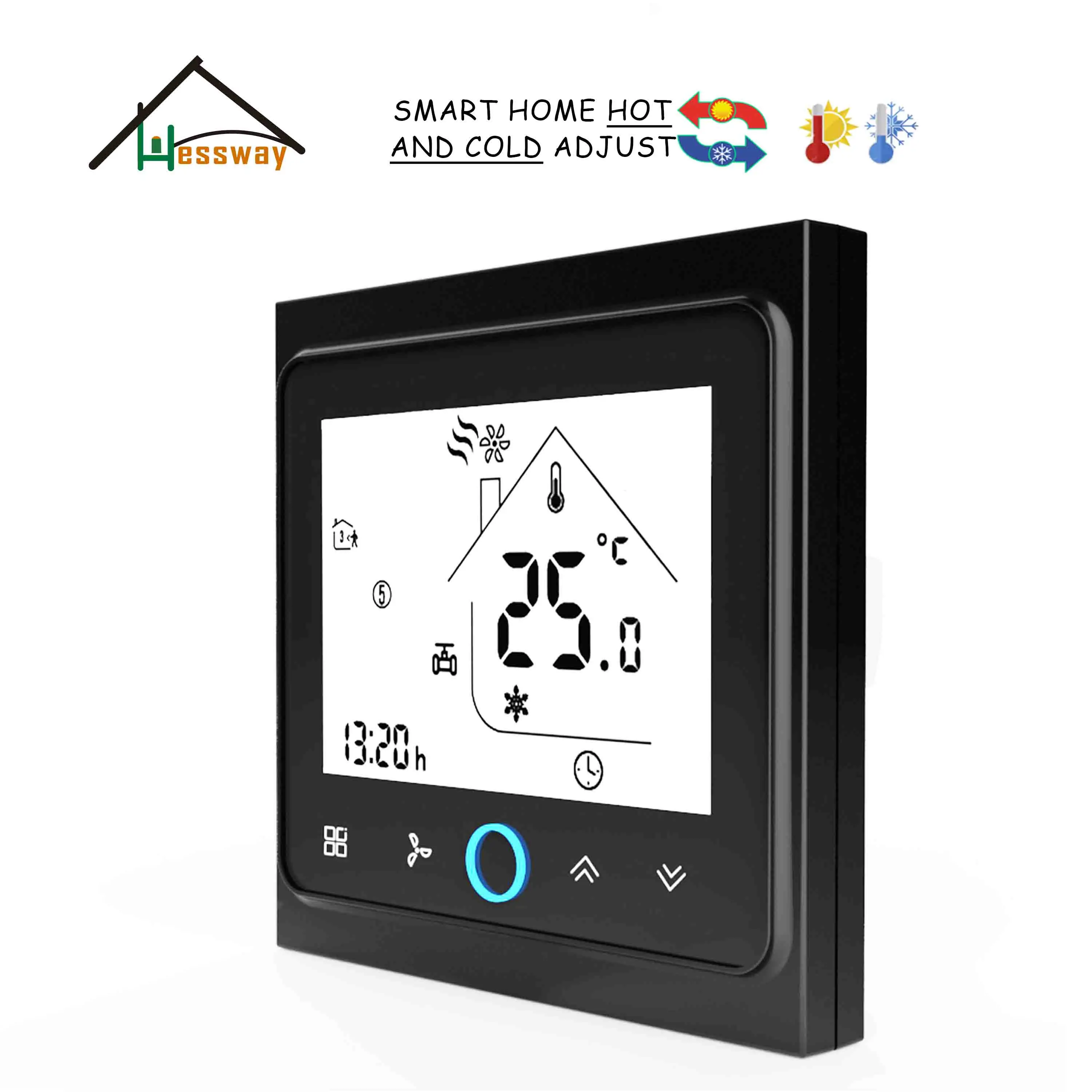 

HESSWAY touch screen digital FCU thermostat for air conditioner 2p/4p