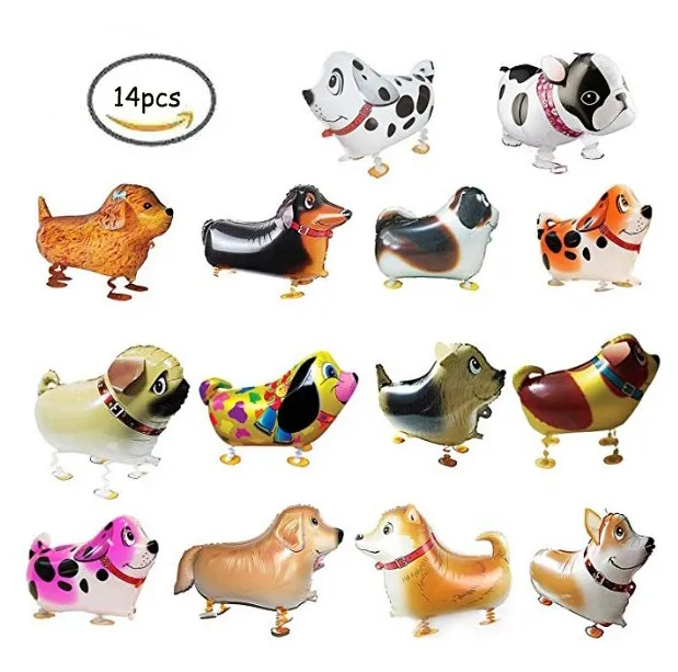 14pcs walking dog 14 шт. новые шары для животных различных стилей Милая ходящая собака воздушные шары в форме животных Гелиевый шар украшение для вечеринки в день рождения поставка - Цвет: 14pcs walking dog