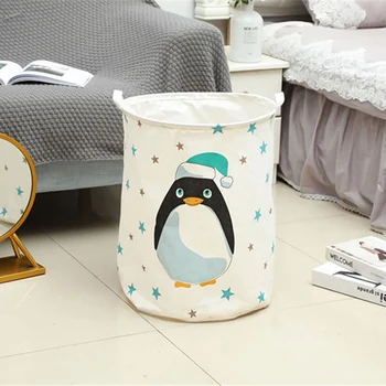 

Cartoon Pattern Sundries Laundry Basket with Handles Storage Bin Home Bathroom Organizer Nursery Dirty Laundry Basket