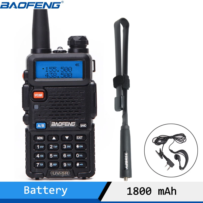 Baofeng UV 5R Walkie Talkie 1800/3800mAh 5W VHF UHF UV5R Portable Ham Radio UV 5R CB Radio