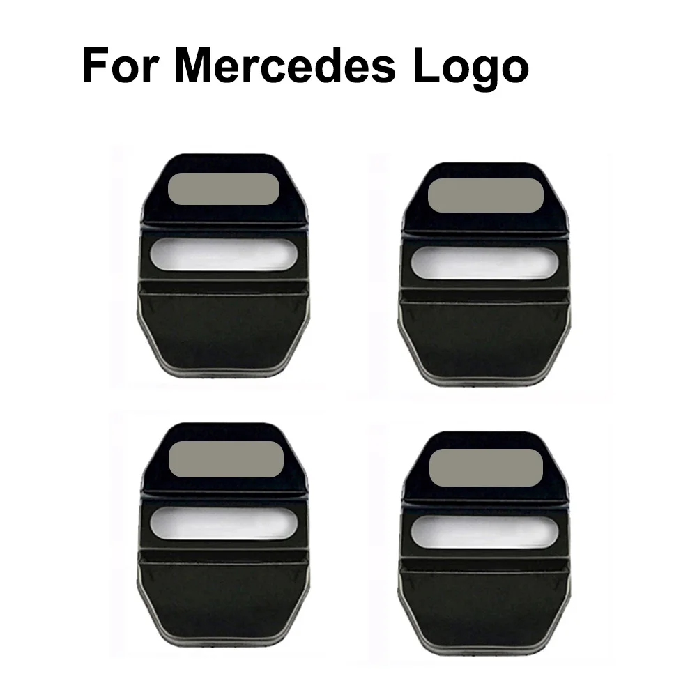 For Mercedes Logo 4 шт. для Mercedes AMG Логотип Крышка дверного замка автомобиля для Benz B C E класс GLK SLK ML W204 W245 X204 X212 автомобильный Стайлинг Защитная крышка - Цвет: For Mercedes Logo