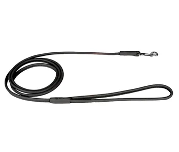 

COLLAR Leash leather black round dog 10 mm 122 cm Collar Glamour