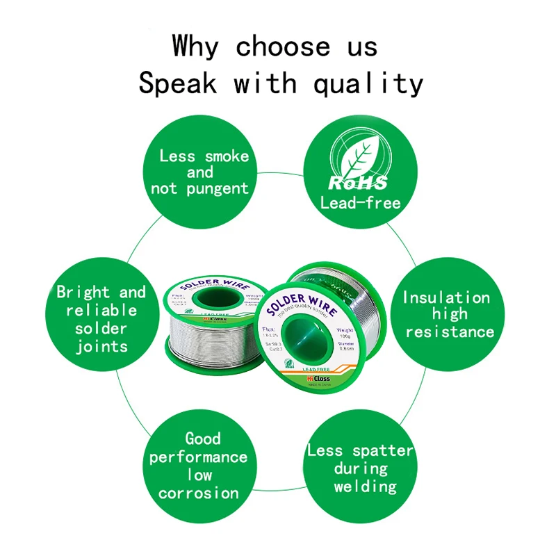 Lead-free solder wire 0.5mm/0.6mm/0.8mm/1.0mm/1.2mm/1.5mm/2.0mm Flux-core solder 50g 100g Rosin solder tin Welding wire Lead-free solder wire 0.5mm/0.6mm/0.8mm/1.0mm/1.2mm/1.5mm/2.0mm Flux-core solder 50g 100g Rosin solder tin Welding wire