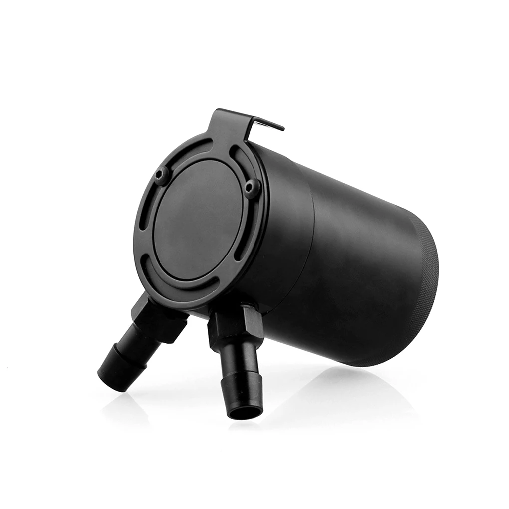 

Universal Racing Baffled 2-Port Oil Catch Can Tank Reservoir Black Air-Oil Aluminum Alloy Separator