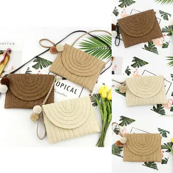 

2019 Newest Fashion Summer Women Retro Wicker Handbag Bags Totes Beach Straw Rattan Basket Bag