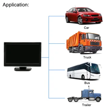 

Hot 5" TFT LCD Car Monitor Parking Assistance Car rear view camera with mirror monitor Backup Reverse Auto TV Monitor Car DVD Sc