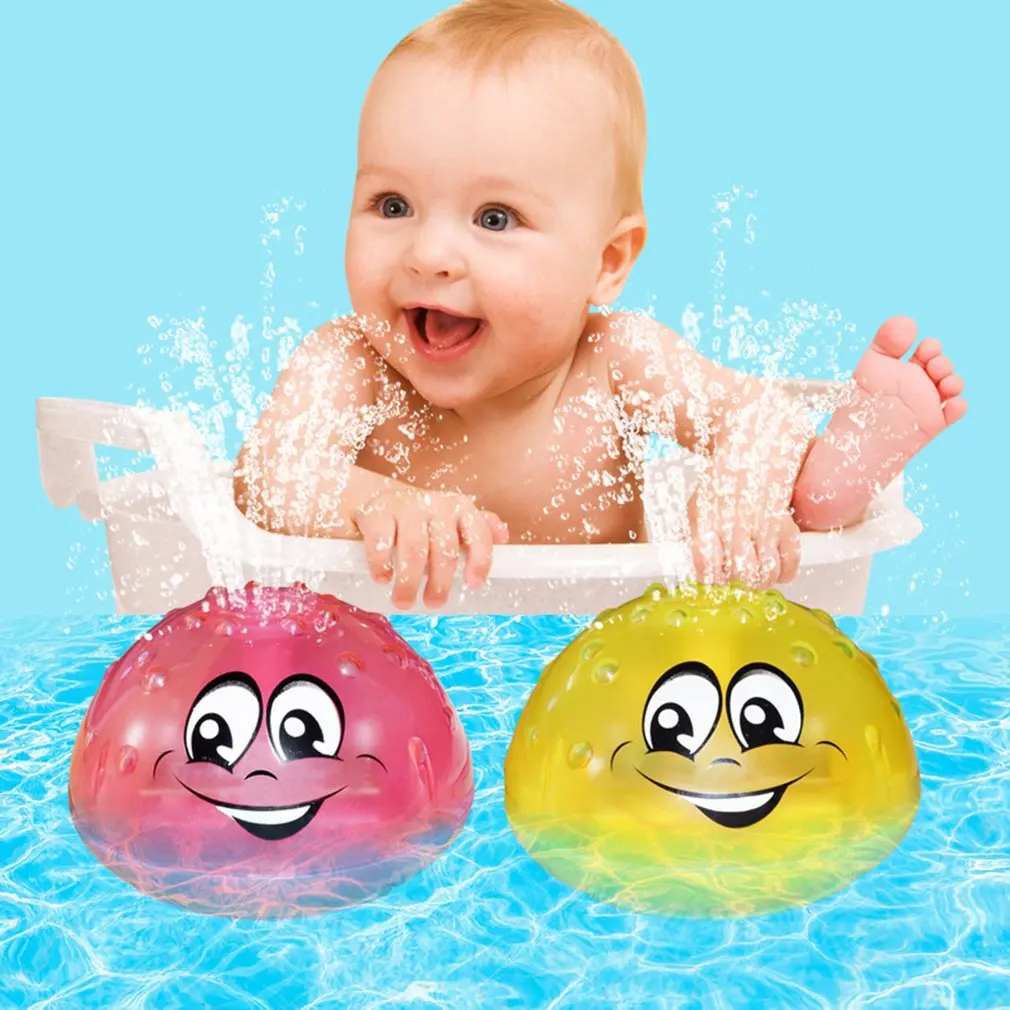 Funny Infant Bath Toys Baby Electric Induction Sprinkler Ball with Light Music Children Water Play Ball 5