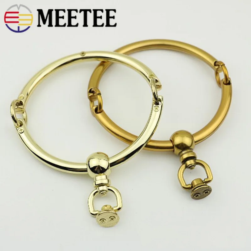Meetee 1pc/2pcs ID95mm High-grade Alloy Round Bag Handles Buckle Purse Frame Hand Pull ORing Hook DIY Luggage Hardware Accessory | Дом и сад