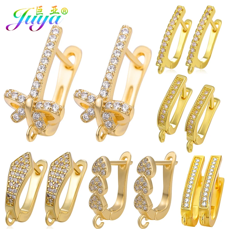 Juya DIY Золото/Серебро Leverback застежка обруч серьги крючки для женщин Мода подвеска-Кристалл серьга с жемчугом и кисточкой материал для изготовления