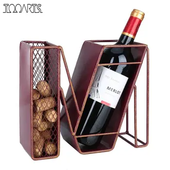 Tooarts Letter H Wine Rack Tabletop Decorative Wine Rack Sturdy Iron Material Display and Store Rack