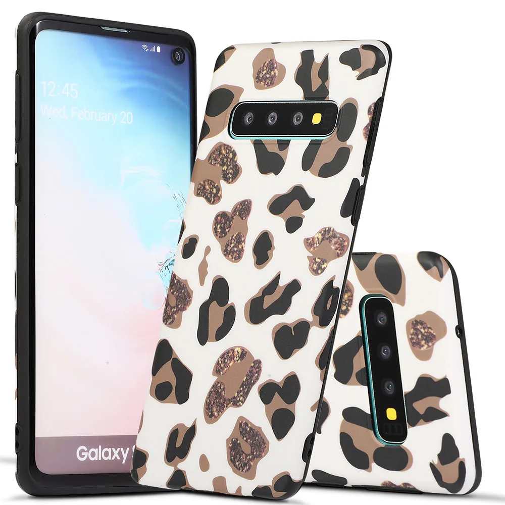 LAPOPNUT телефонные чехлы для samsung Galaxy S10 S9 S8 Plus Леопардовый принт тонкий противоударный гибкий матовый Силиконовый чехол - Цвет: white