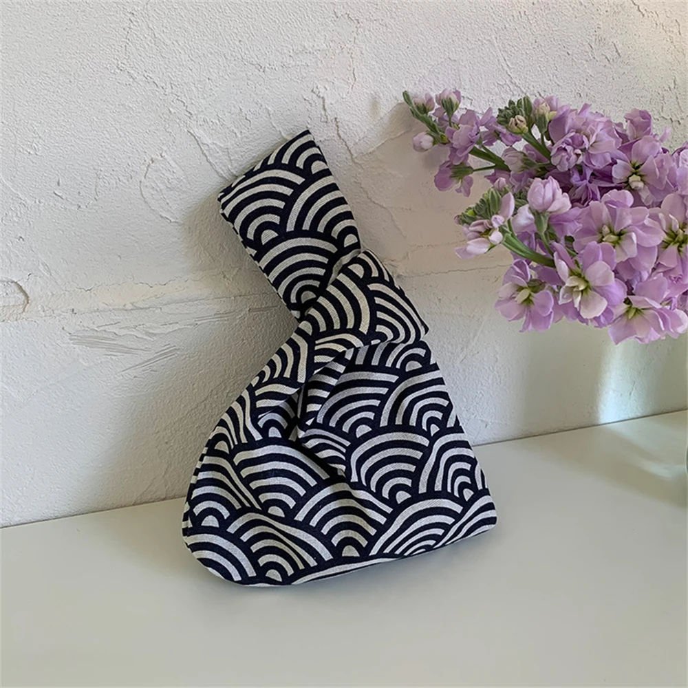 Japanese Style Multicolor Printed Linen Canvas Shopping Bag Ladies Shoulder Handbag Coin Purse shopping bag tote bags canvas bag canvas bags linen bags linen handbag