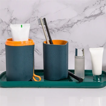 

Toothbrush Storage Box Portable Nordic Style Mouthwash Cup Multi-Purpose Household Wash Storage Set Travel Mug With Lid Cup