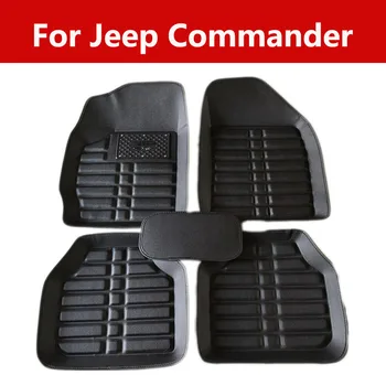 

Car Leather Floor Mats Fit Front/Rear Full Set For Jeep Commander 5pc Full Set Carpet Floor Mats