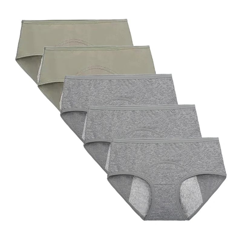 2 Green 3 Dark Gray 5 шт./компл. периода женские трусики хлопковые герметичность физиологии трусы мадам при менструации, трусы, сексуальное нижнее белье - Цвет: 2 Green 3 Dark Gray