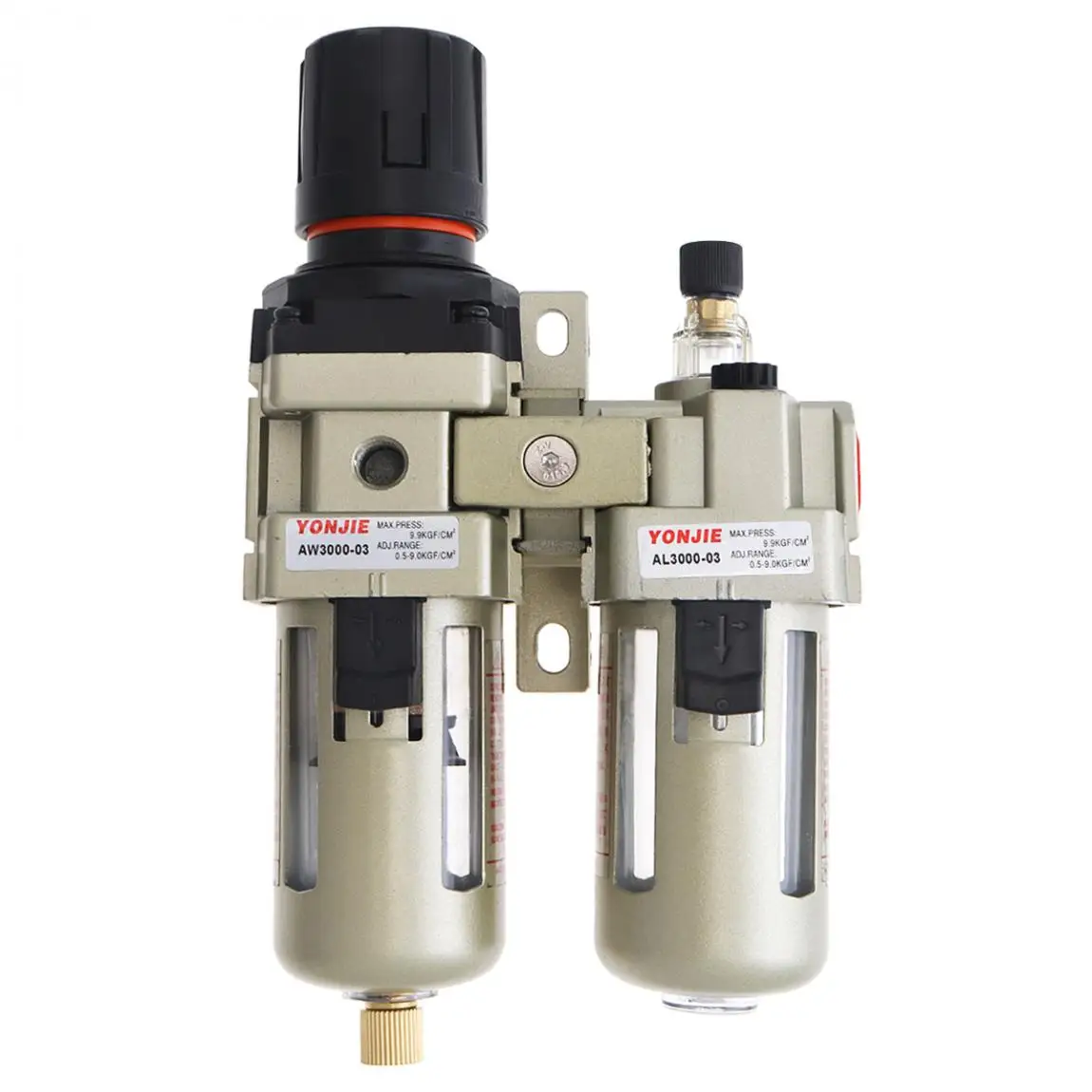 AC3010-03 воздушный компрессор 0-1.0mpa Регулируемый два Союза масла воды Сепаратор Регулятор PT3/8(мм) Калибр с манометром