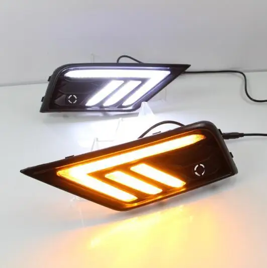 

Car Flashing led drl daytime running light For 17-18 years VW Tiguan L Day Lights fog lamp hole cover function Signal light